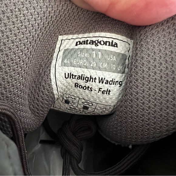 Patagonia Ultralight 11 Wading FORGE GREY Boots/ Gray/ Size: 11 (USA) 44 (EURO)